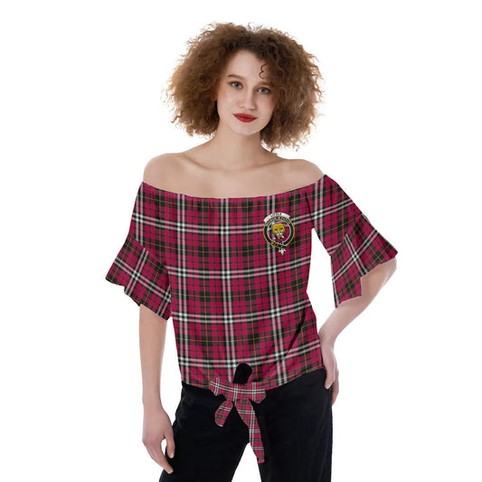 Little Tartan Crest Off-Shoulder Blouse