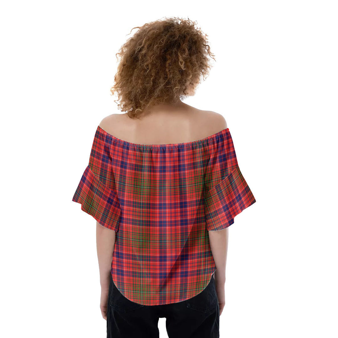 Lumsden Modern Tartan Crest Off-Shoulder Blouse