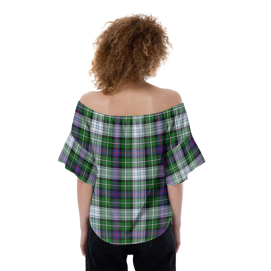 MacKenzie Dress Modern Tartan Crest Off-Shoulder Blouse