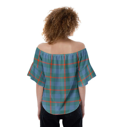 Agnew Ancient Tartan Crest Off-Shoulder Blouse