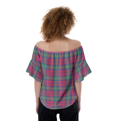 Lindsay Ancient Tartan Crest Off-Shoulder Blouse