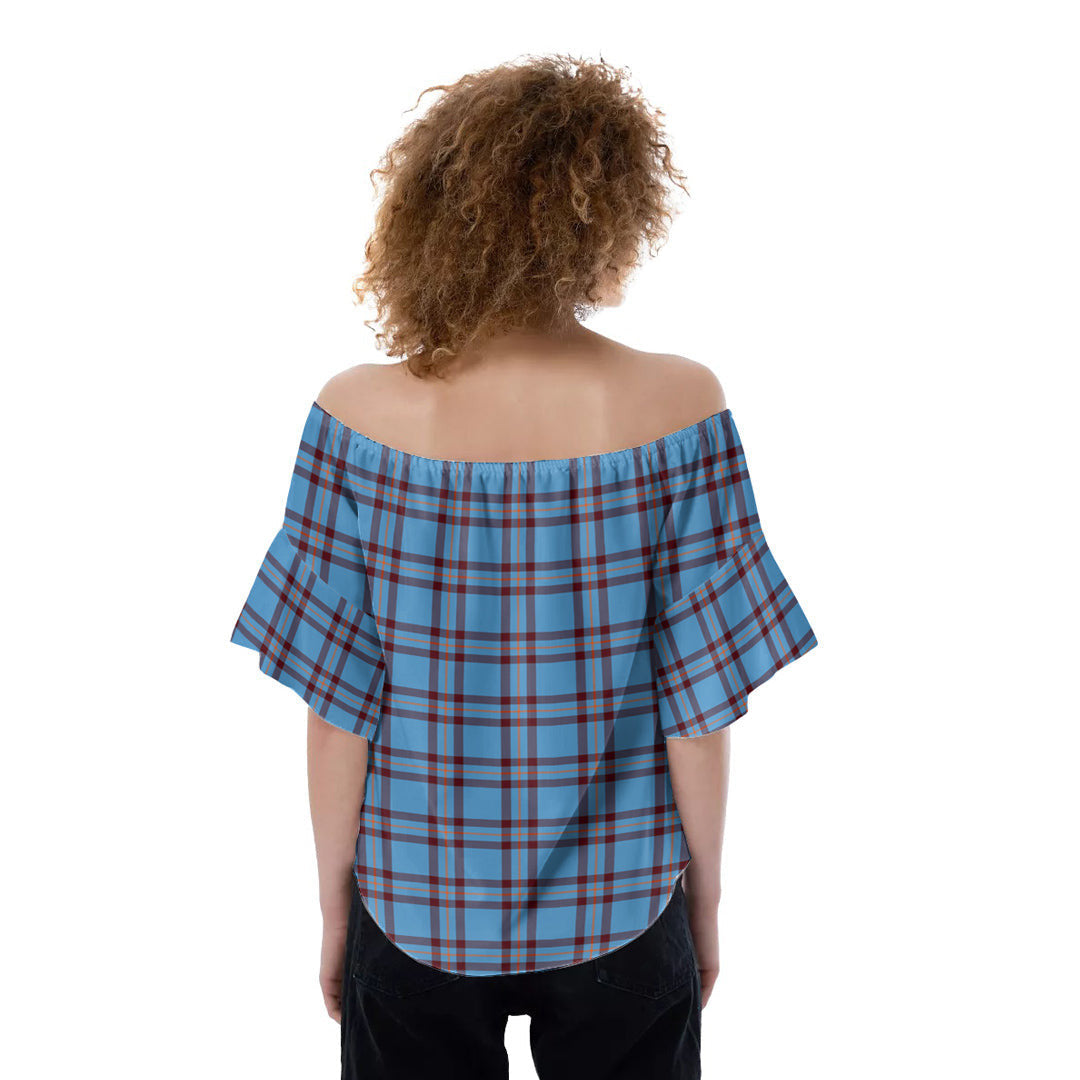 Elliot Ancient Tartan Crest Off-Shoulder Blouse