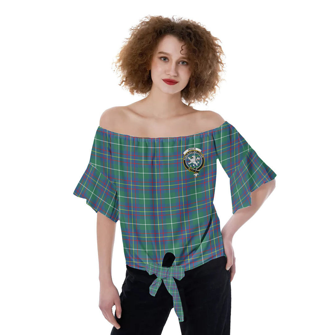 Inglis Ancient Tartan Crest Off-Shoulder Blouse