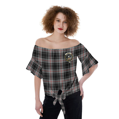 Moffat Modern Tartan Crest Off-Shoulder Blouse