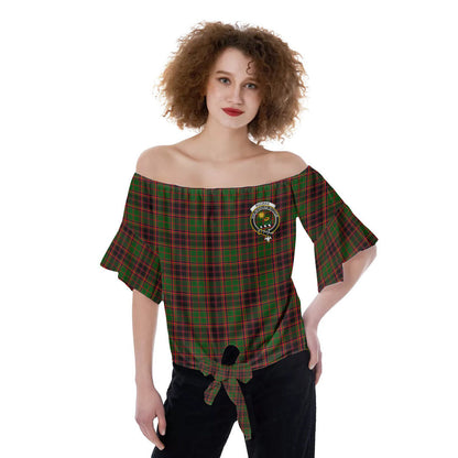 Buchan Modern Tartan Crest Off-Shoulder Blouse