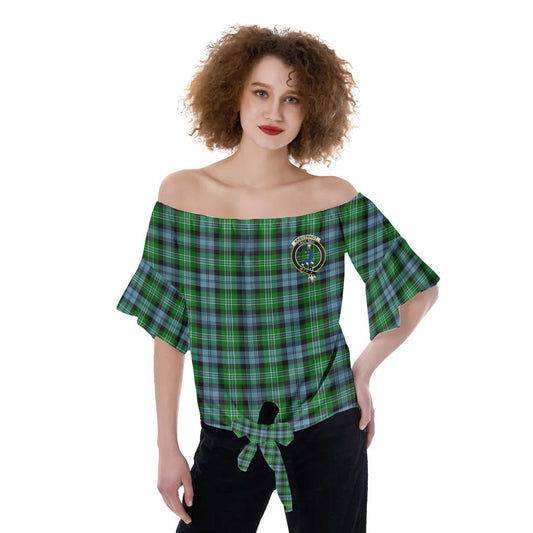 Arbuthnot Ancient Tartan Crest Off-Shoulder Blouse