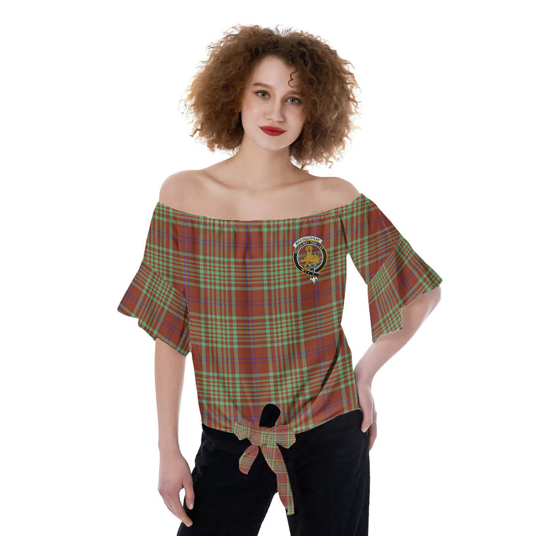 MacGillivray Hunting Ancient Tartan Crest Off-Shoulder Blouse