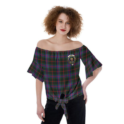 Nairn Tartan Crest Off-Shoulder Blouse