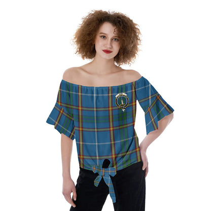 Bain Tartan Crest Off-Shoulder Blouse