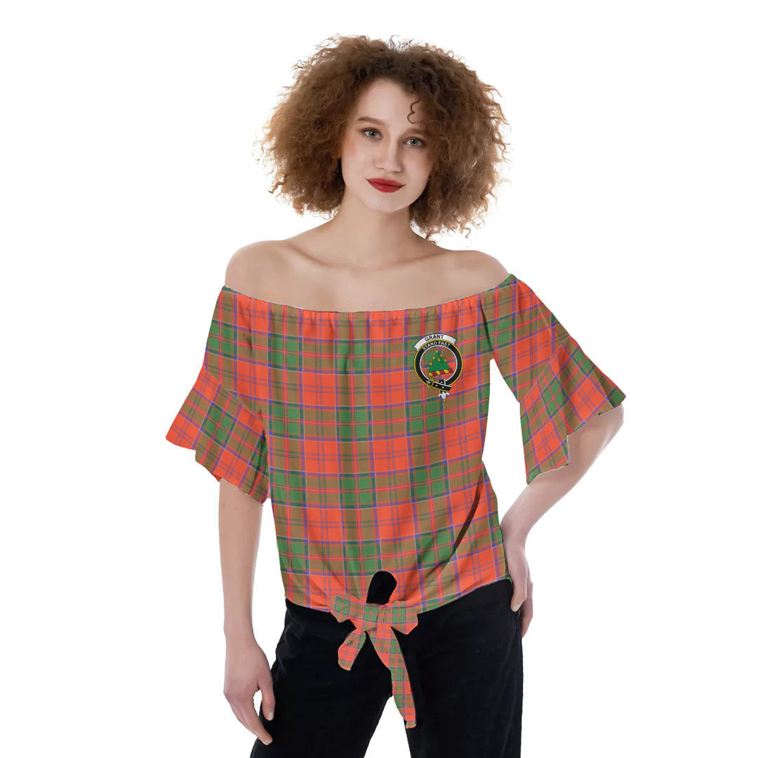 Grant Ancient Tartan Crest Off-Shoulder Blouse