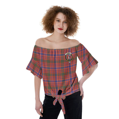 MacRae Ancient Tartan Crest Off-Shoulder Blouse