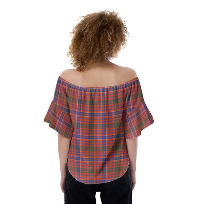 MacRae Ancient Tartan Crest Off-Shoulder Blouse