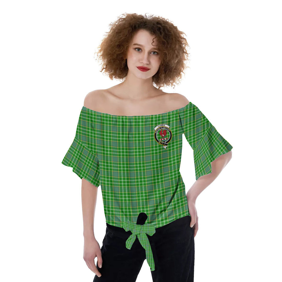 Currie Tartan Crest Off-Shoulder Blouse