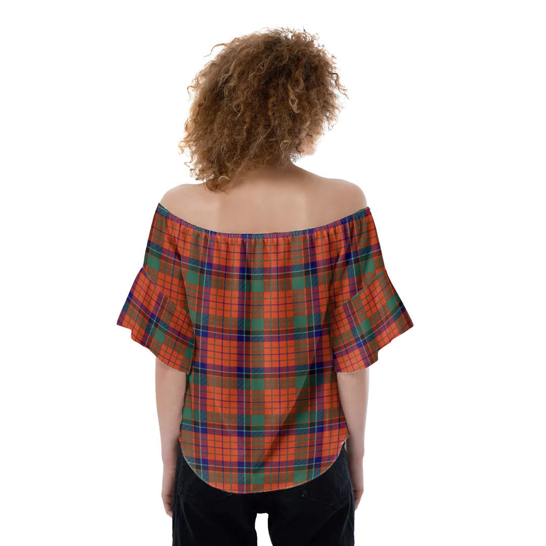 Nicolson Ancient Tartan Crest Off-Shoulder Blouse