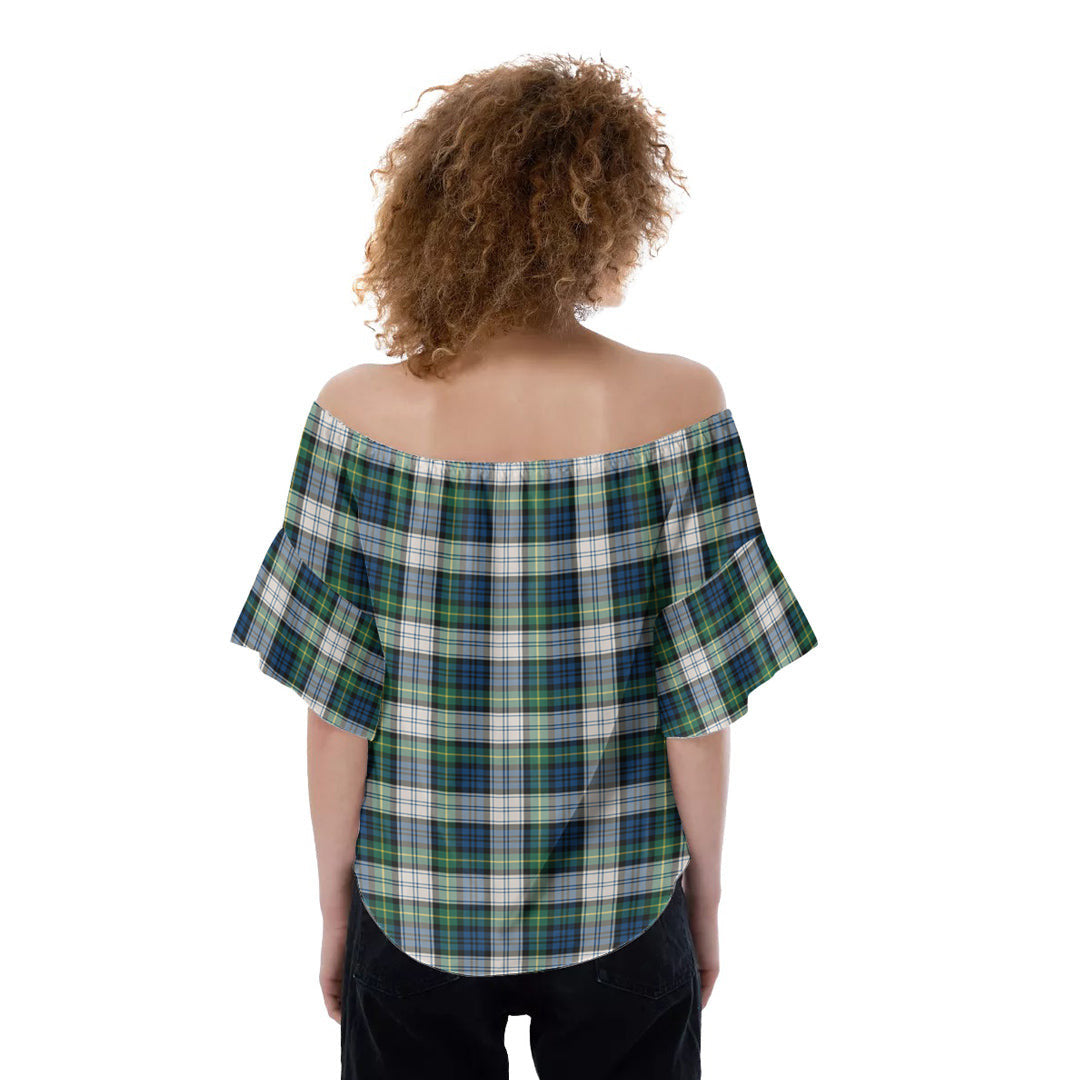 Gordon Dress Ancient Tartan Crest Off-Shoulder Blouse