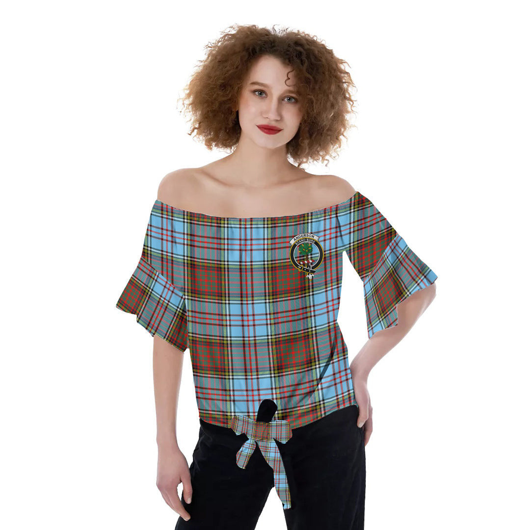 Anderson Ancient Tartan Crest Off-Shoulder Blouse