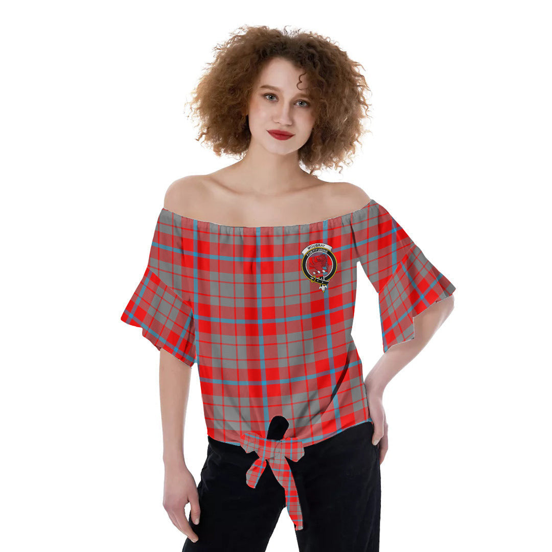 Moubray Tartan Crest Off-Shoulder Blouse