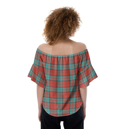 Dunbar Ancient Tartan Crest Off-Shoulder Blouse