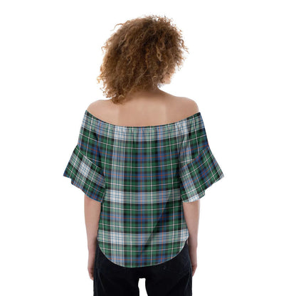 MacKenzie Dress Ancient Tartan Crest Off-Shoulder Blouse