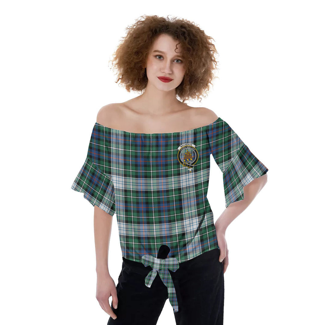 MacKenzie Dress Ancient Tartan Crest Off-Shoulder Blouse