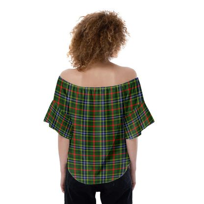 Bisset Tartan Crest Off-Shoulder Blouse