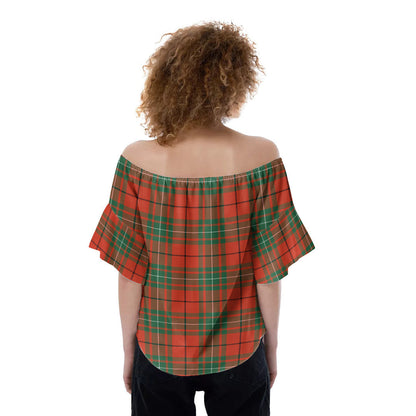 MacAulay Ancient Tartan Crest Off-Shoulder Blouse