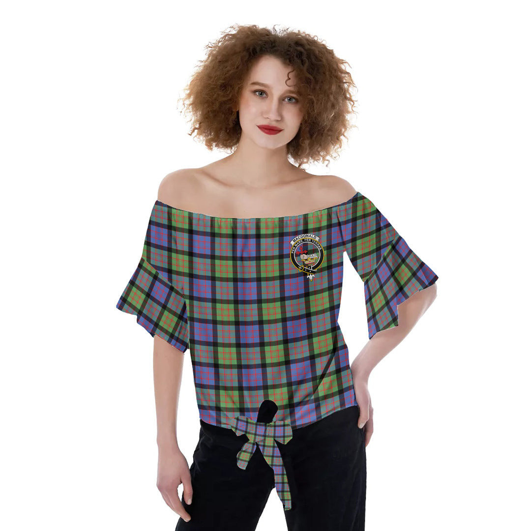MacDonald Ancient Tartan Crest Off-Shoulder Blouse