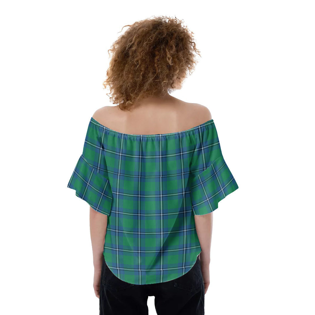 Irvine Ancient Tartan Crest Off-Shoulder Blouse