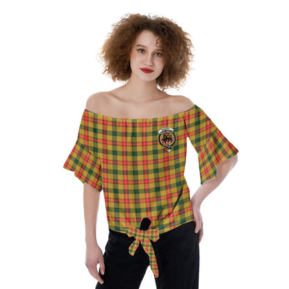 Baxter Tartan Crest Off-Shoulder Blouse