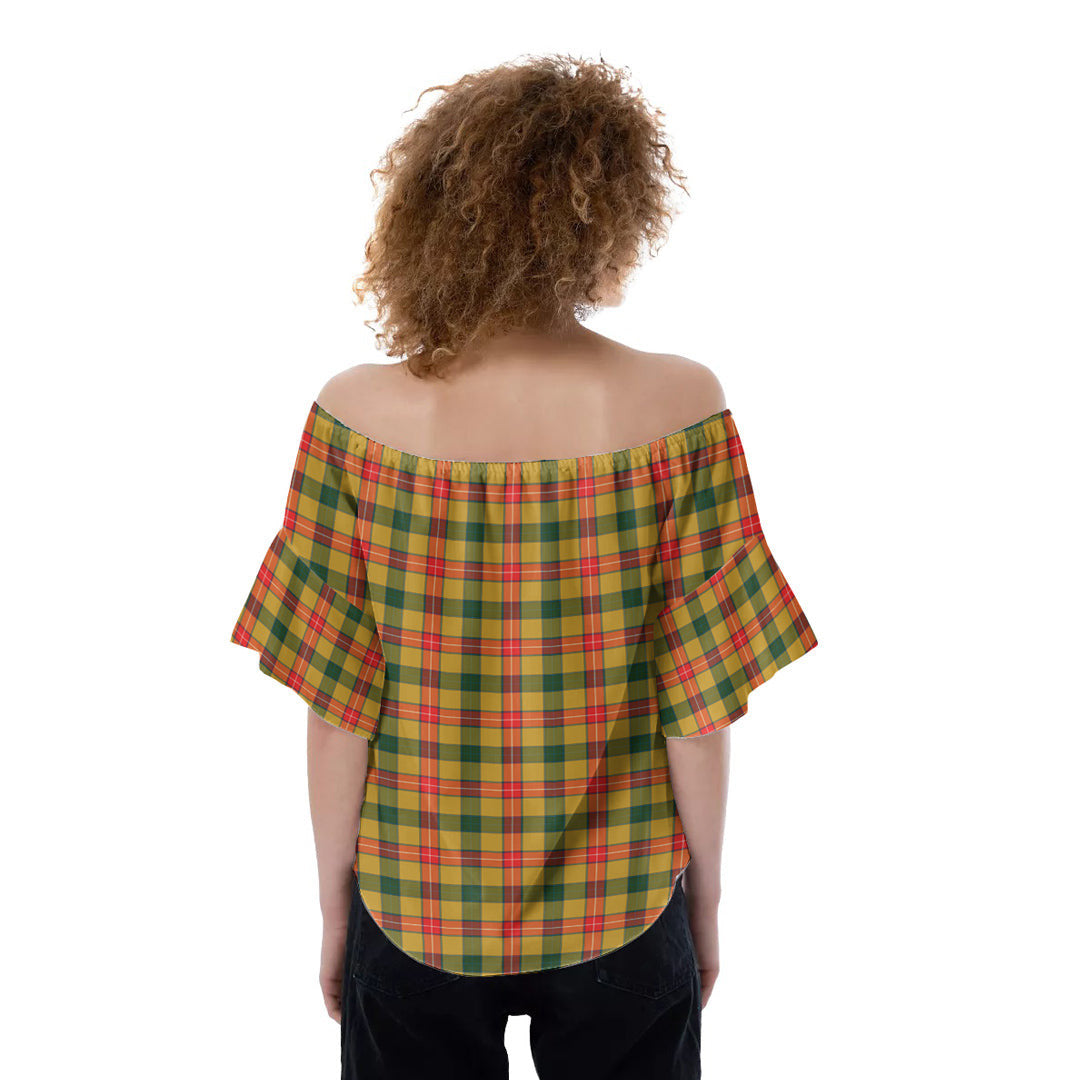 Baxter Tartan Crest Off-Shoulder Blouse