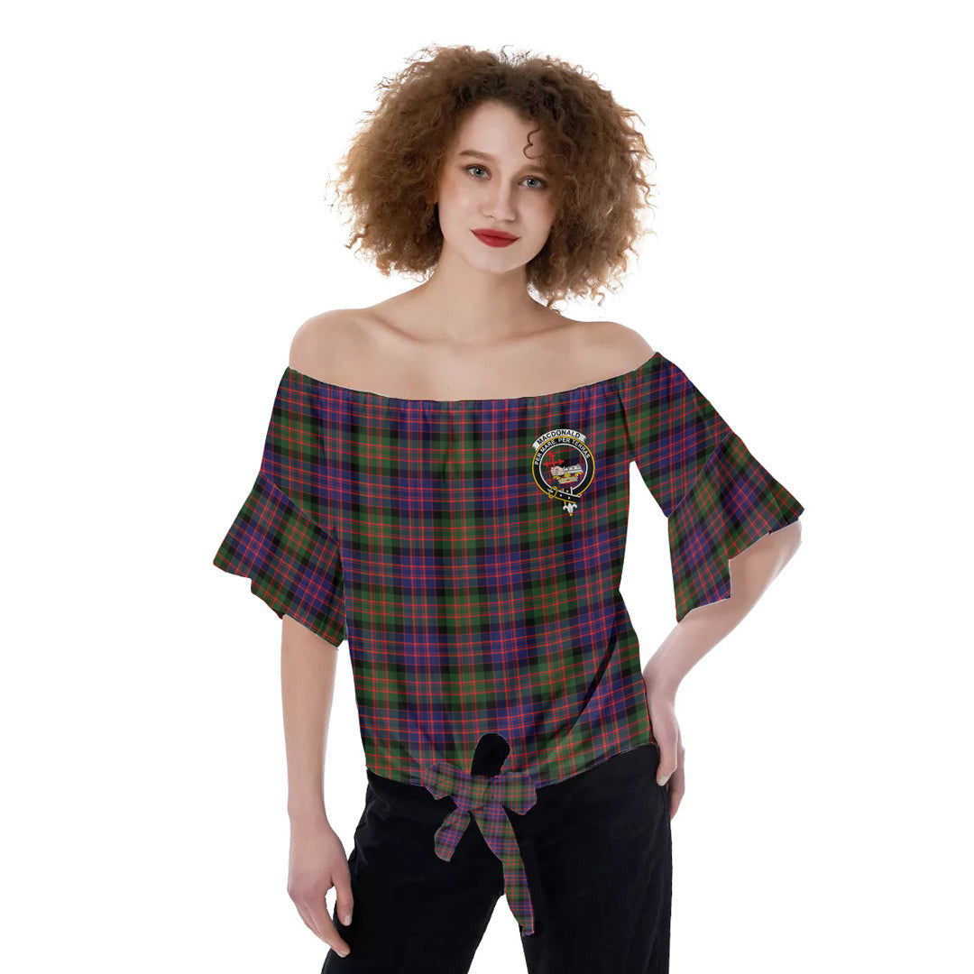 MacDonald Modern Tartan Crest Off-Shoulder Blouse