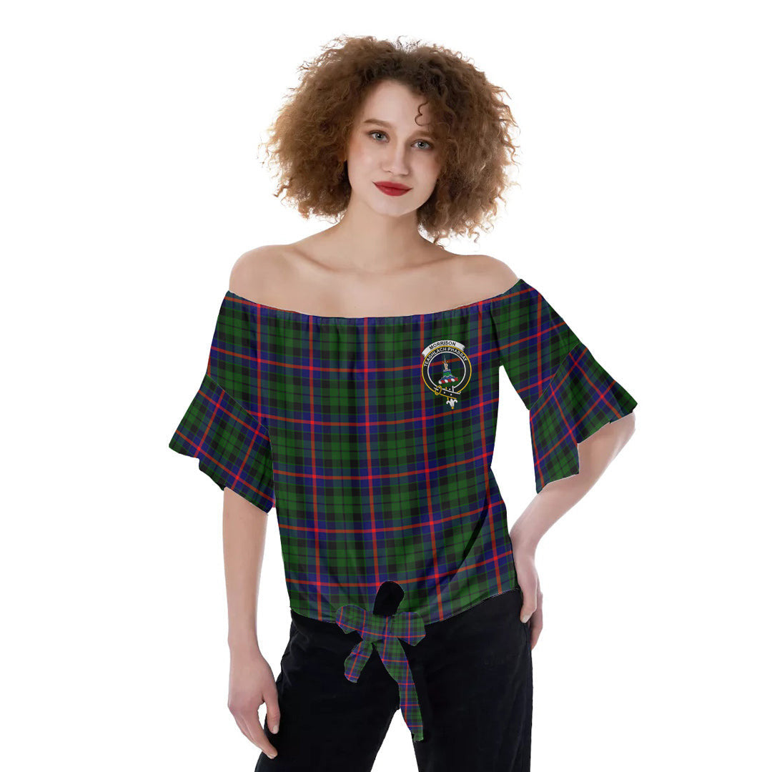 Morrison Modern Tartan Crest Off-Shoulder Blouse