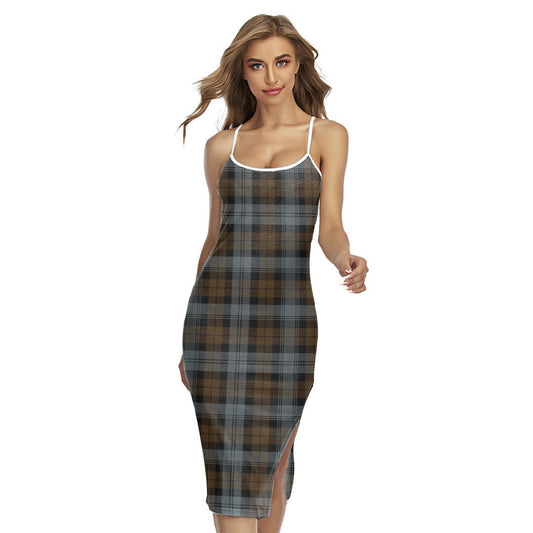 BlackWatch Weathered Tartan Plaid Back Cross Cami Dress