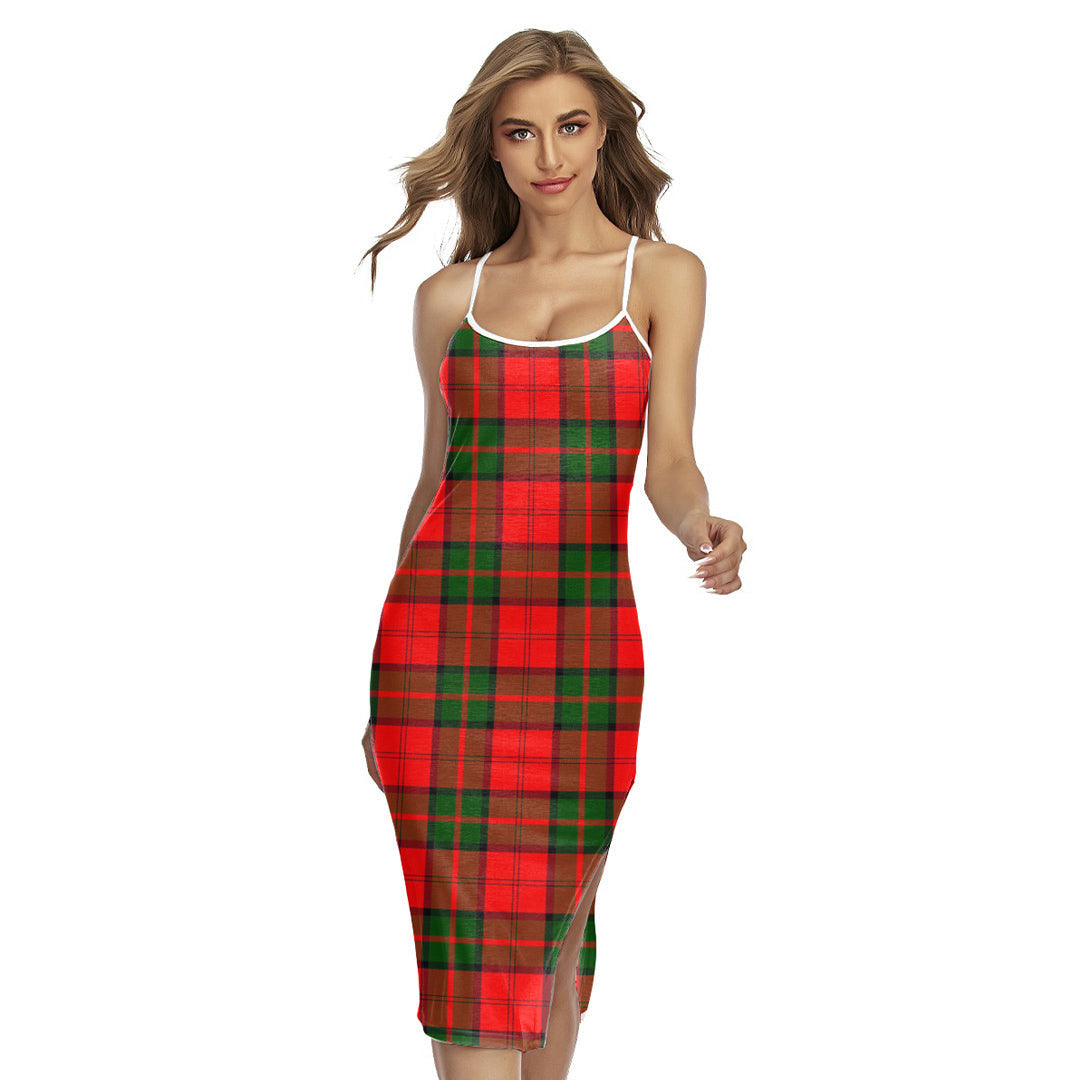 Dunbar Modern Tartan Plaid Back Cross Cami Dress