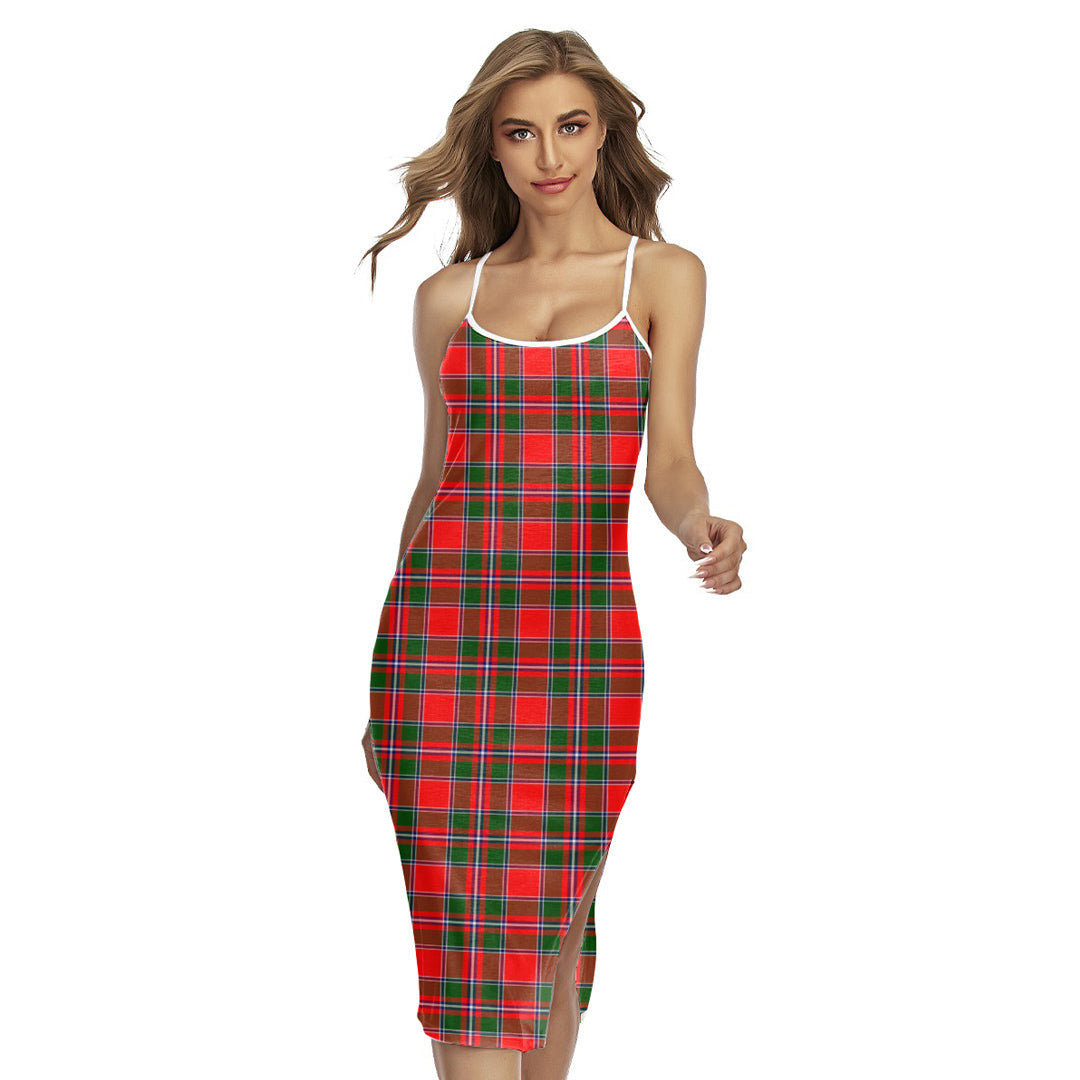 Spens Modern Tartan Plaid Back Cross Cami Dress