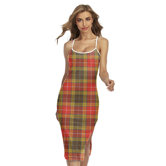 Buchanan Old Set Weathered Tartan Plaid Back Cross Cami Dress