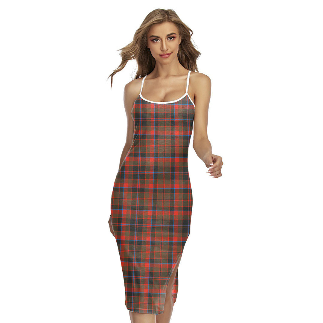 Cumming Hunting Weathered Tartan Plaid Back Cross Cami Dress