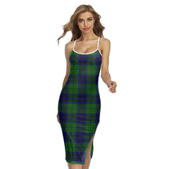 Keith Modern Tartan Plaid Back Cross Cami Dress