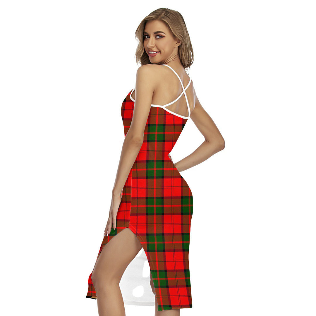 Dunbar Modern Tartan Plaid Back Cross Cami Dress