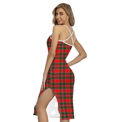 Spens Modern Tartan Plaid Back Cross Cami Dress