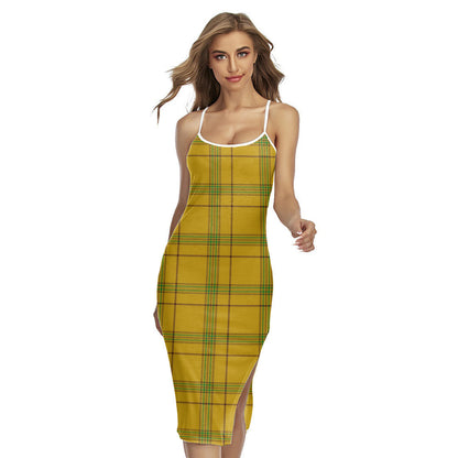 Houston Tartan Plaid Back Cross Cami Dress