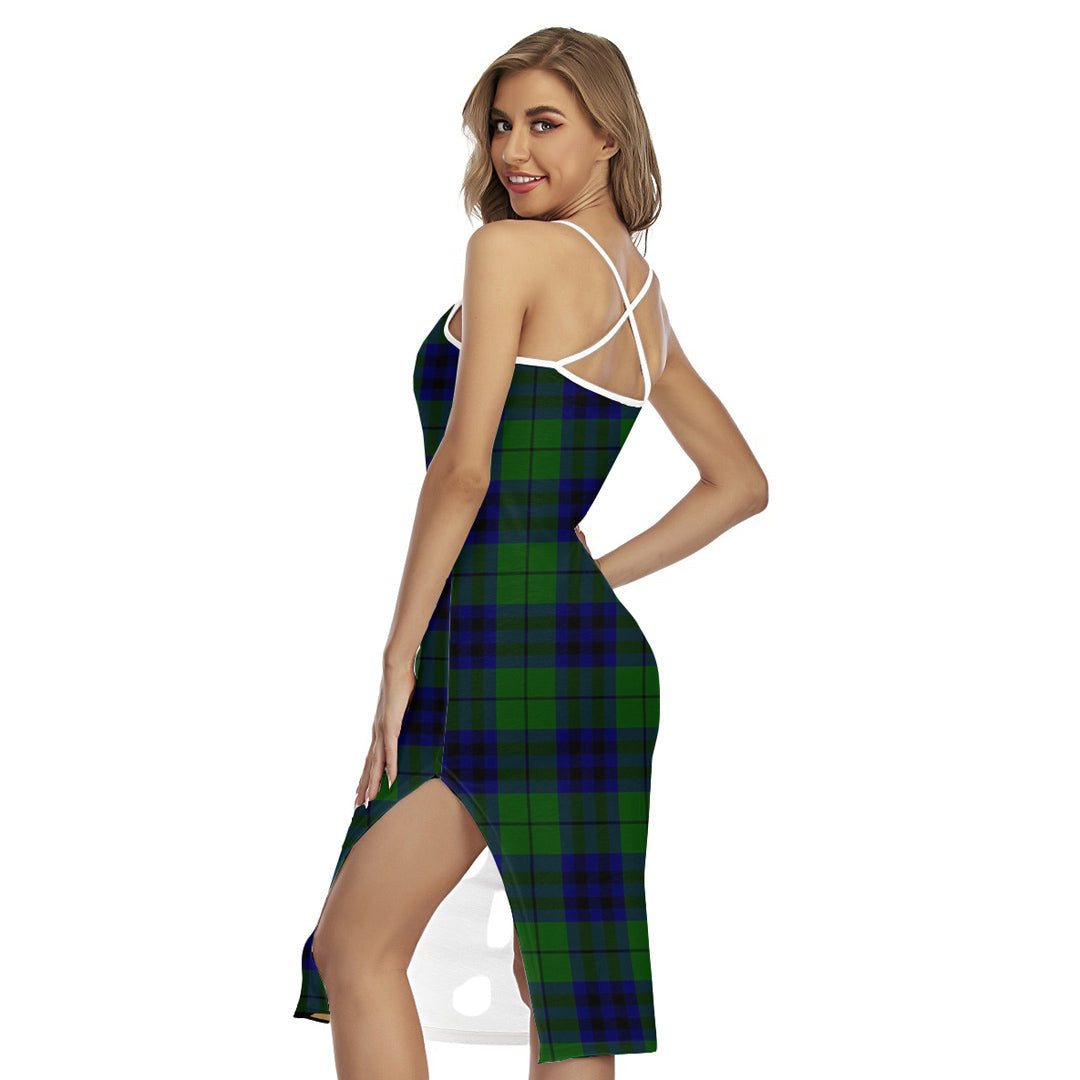 Keith Modern Tartan Plaid Back Cross Cami Dress