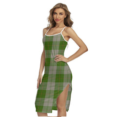 Cunningham Dress Green Dancers Tartan Plaid Back Cross Cami Dress