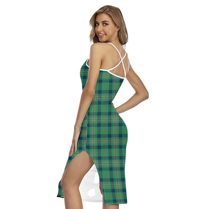 Kennedy Ancient Tartan Plaid Back Cross Cami Dress