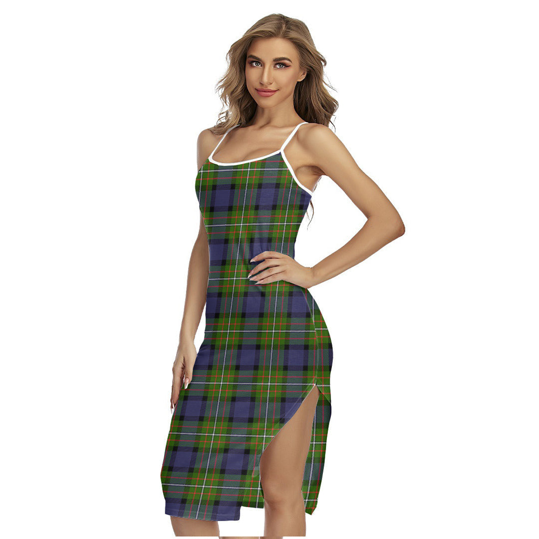 Fergusson Modern Tartan Plaid Back Cross Cami Dress