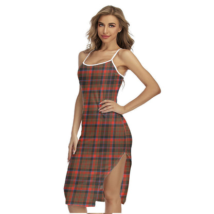 Cumming Hunting Weathered Tartan Plaid Back Cross Cami Dress