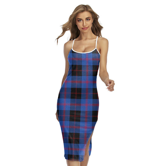 Angus Modern Tartan Plaid Back Cross Cami Dress