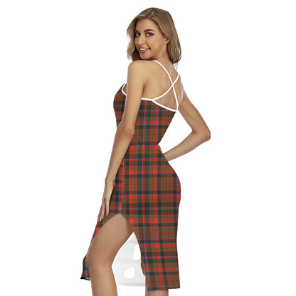 Cumming Hunting Weathered Tartan Plaid Back Cross Cami Dress