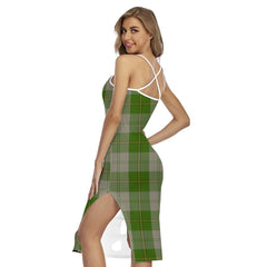 Cunningham Dress Green Dancers Tartan Plaid Back Cross Cami Dress