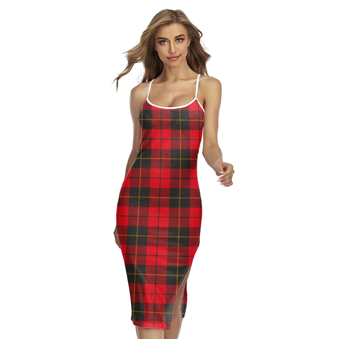 Wallace Weathered Tartan Plaid Back Cross Cami Dress